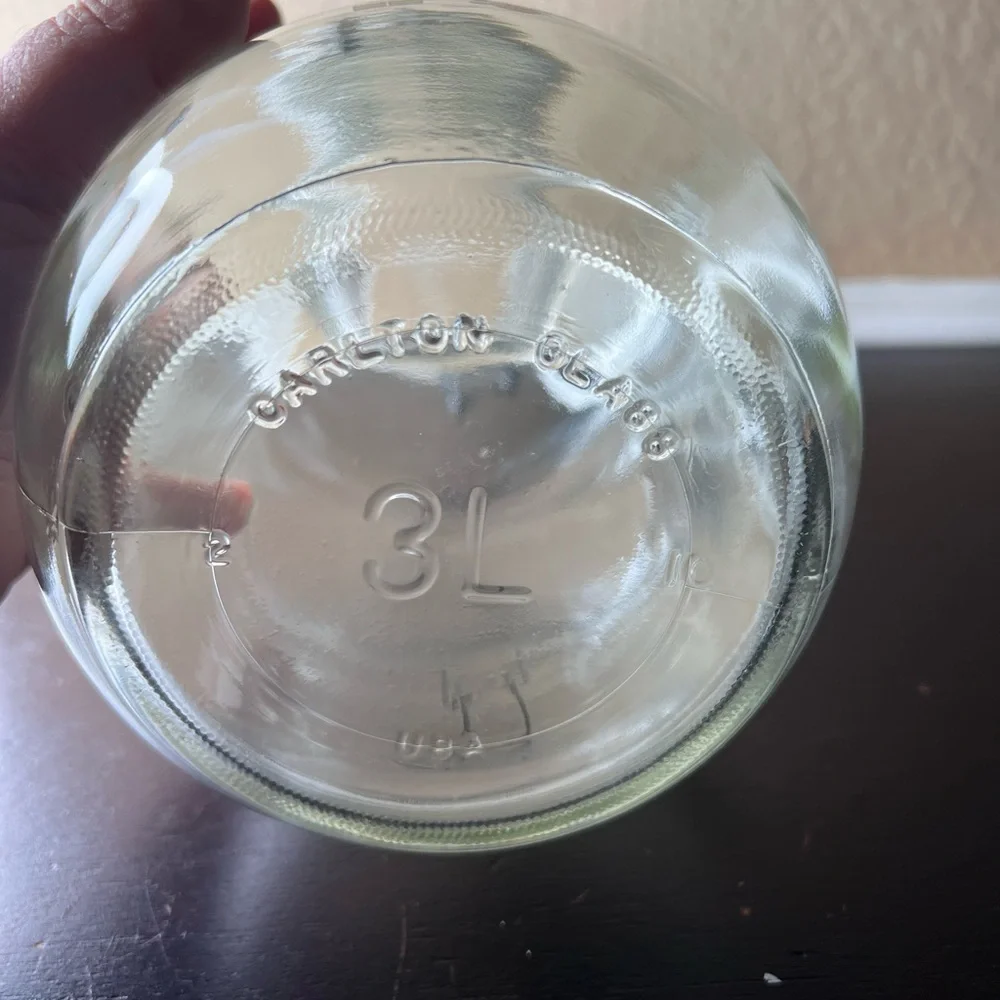 Vintage 1980s Carlton Glass Christmas Tree Cookie Jar – 3L Wire Bail Canister
